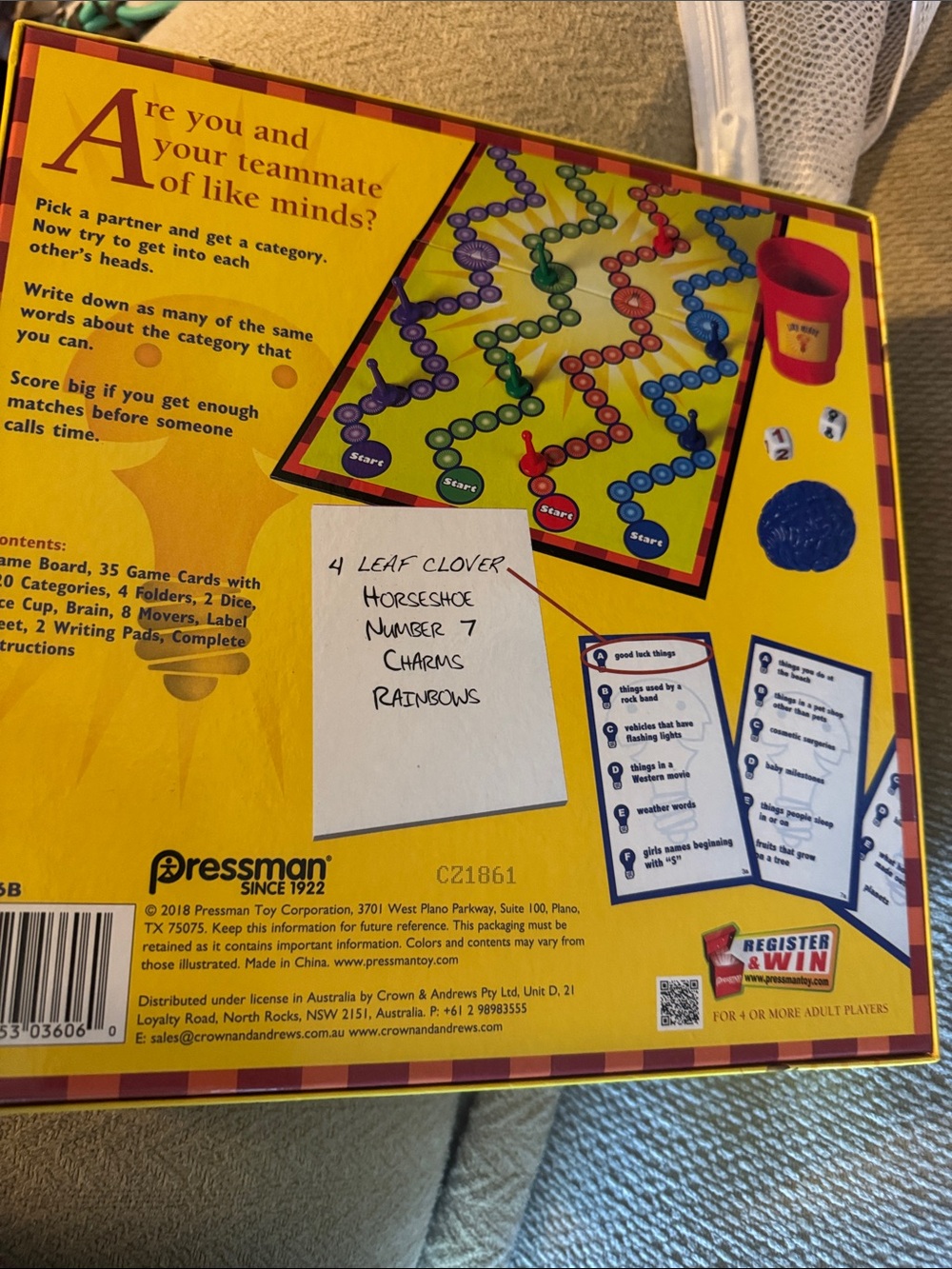 Like Minds Party Game by Pressman - Bright Yellow Box - Picture 3 of 3